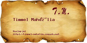 Timmel Mahália névjegykártya